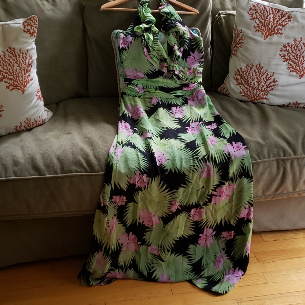 Kay Unger Halter Maxi Dress